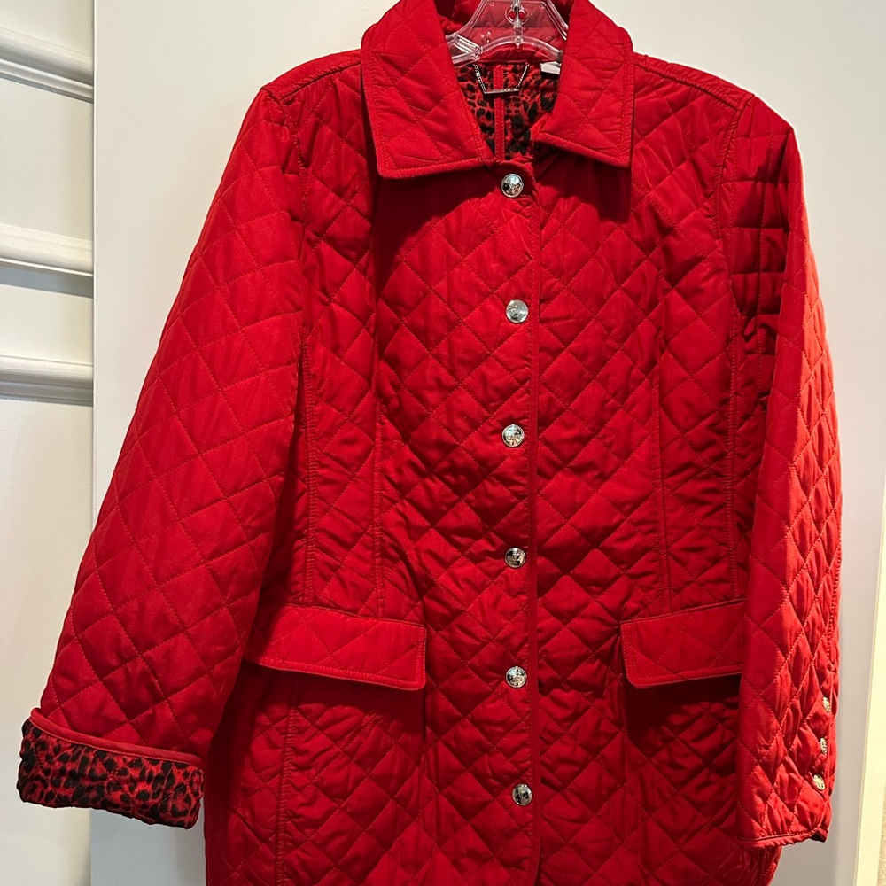 Chico's Red Quilted Jacket